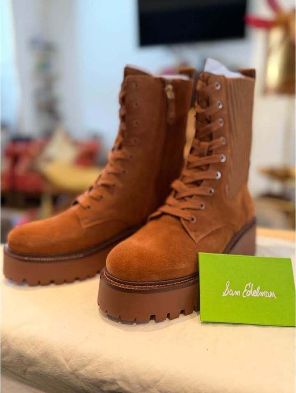 NEW IN BOX Sam Edelman womens Evina Combat Boot Size 8 MSRP $260